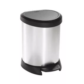 Pedálos szemetes, fémhatású, 5 l, CURVER