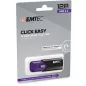   Pendrive, 128GB, USB 3.2, EMTEC "B110 Click Easy", fekete-lila