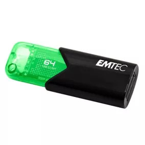   Pendrive, 64GB, USB 3.2, EMTEC "B110 Click Easy", fekete-zöld