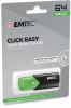 Pendrive, 64GB, USB 3.2, EMTEC "B110 Click Easy", fekete-zöld
