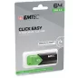   Pendrive, 64GB, USB 3.2, EMTEC "B110 Click Easy", fekete-zöld
