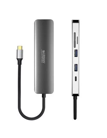 USB elosztó-HUB, USB-C/USB 3.0/HDMI/SD/mSD, URBAN FACTORY