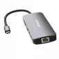   USB elosztó-HUB, 2xUSB-C/1xHDMI/3xUSB-A/RJ45/SD/mSD, VERBATIM