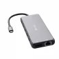   USB elosztó-HUB, 2xUSB-C PD/2xHDMI/DP/6xUSB-A/RJ45/audio, VERBATIM