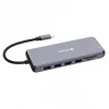 USB elosztó-HUB, USB-C PD/2xHDMI/VGA/LAN/3xUSB/USB-C/2xUSB 2.0/SD/mSD/3,5jack VERBATIM