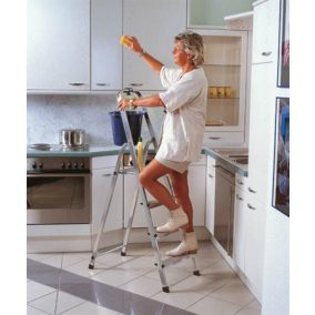   Állólétra, 3 lépcsőfokos, alumínium, KRAUSE "Solidy"