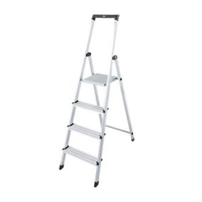   Állólétra, 4 lépcsőfokos, alumínium, KRAUSE "Solidy"