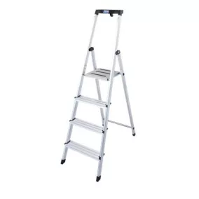   Állólétra, 4 lépcsőfokos, alumínium, KRAUSE "Safety"