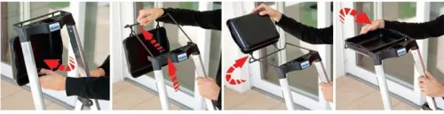 Állólétra, 6 lépcsőfokos, alumínium, Multigrip-system, KRAUSE "Secury"