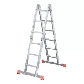   Csuklós létra, univerzális, 4x3 lépcsőfok, alumínium, KRAUSE "MultiMatic"