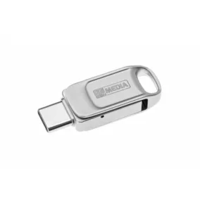   Pendrive, 32GB, USB 2.0 + USB-C, alumínium ház, MYMEDIA "Dual" (by VERBATIM)