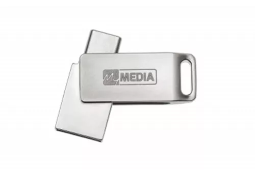 Pendrive, 128GB, USB 3.2 Gen1 + USB-C, alumínium ház, MYMEDIA "Dual" (by VERBATIM)