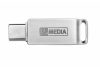 Pendrive, 16GB, USB 3.2 Gen1 + USB-C, alumínium ház, MYMEDIA "Dual" (by VERBATIM)
