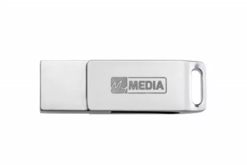 Pendrive, 32GB, USB 3.2 Gen1 + USB-C, alumínium ház, MYMEDIA "Dual" (by VERBATIM)