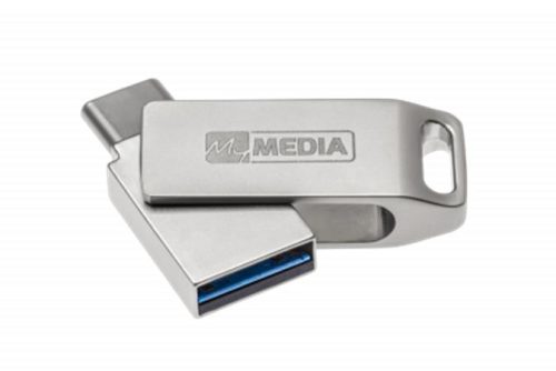 Pendrive, 64GB, USB 3.2 Gen1 + USB-C, alumínium ház, MYMEDIA "Dual" (by VERBATIM)