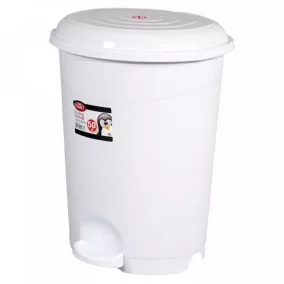   Planet Pedálos szemetes kuka, műanyag, LUXURY fehér, kivehető kosárral, 50L NO5