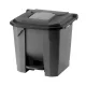 Planet Szelektív hulladékgyűjtő konténer, műanyag, pedálos, antracit/fekete, 30L