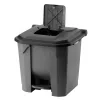 Planet Szelektív hulladékgyűjtő konténer, műanyag, pedálos, antracit/fekete, 30L