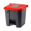 Planet Szelektív hulladékgyűjtő konténer, műanyag, pedálos, antracit/piros, 30L