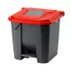 Planet Szelektív hulladékgyűjtő konténer, műanyag, pedálos, antracit/piros, 30L