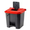 Planet Szelektív hulladékgyűjtő konténer, műanyag, pedálos, antracit/piros, 30L