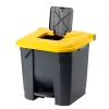 Planet Szelektív hulladékgyűjtő konténer, műanyag, pedálos, antracit/sárga, 30L