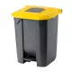 Planet Szelektív hulladékgyűjtő konténer, műanyag, pedálos, antracit, sárga, 50L