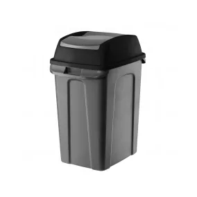   Planet Hippo Billenős Szelektív hulladékgyűjtő szemetes, műanyag, antracit/fekete, 25L