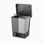   Planet Pedálos szemetes kuka DUO, osztott, műanyag, ECO antracit, 50L