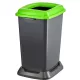 Planet Szelektív hulladékgyűjtő konténer, műanyag, nyitott fedeles, zöld, 50L