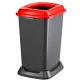 Planet Szelektív hulladékgyűjtő konténer, műanyag, nyitott fedeles, piros, 50L