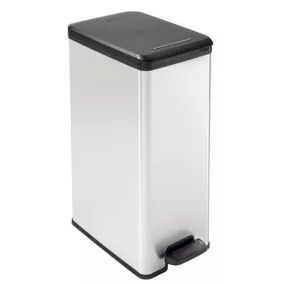   Pedálos szemetes, 40 l, CURVER "Slim Bin", fekete-ezüst