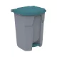 Uctem szelektív hulladékgyűjtő konténer, műanyag, pedálos, zöld/szürke 50L