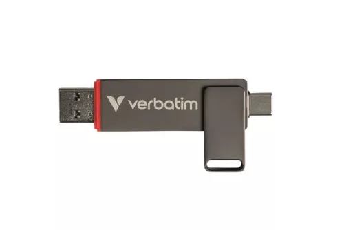 Pendrive, 128GB, USB-A/C 3.2 Gen1, VERBATIM "Dual QuickStick", fekete