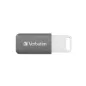   Pendrive, 128GB, USB 2.0, VERBATIM "Databar", szürke