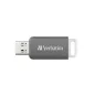   Pendrive, 128GB, USB 2.0, VERBATIM "Databar", szürke