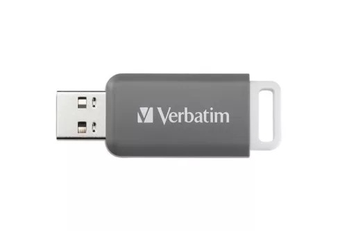 Pendrive, 128GB, USB 2.0, VERBATIM "Databar", szürke