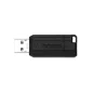   Pendrive, 128GB, USB 2.0, 10/4MB/sec, VERBATIM "PinStripe", fekete