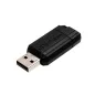   Pendrive, 128GB, USB 2.0, 10/4MB/sec, VERBATIM "PinStripe", fekete