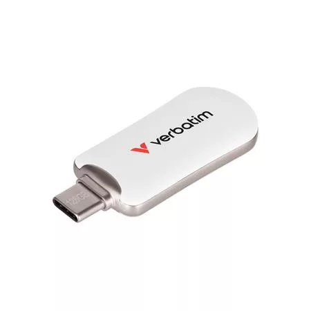 Pendrive, 128GB, USB-C 3.2 Gen1, VERBATIM "Plectra", fehér