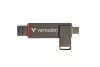 Pendrive, 256GB, USB-A/C 3.2 Gen1, VERBATIM "Dual QuickStick", fekete