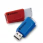   Pendrive, 2 x 32GB, USB 3.2, 80/25MB/sec, VERBATIM "Store n Click", piros, kék