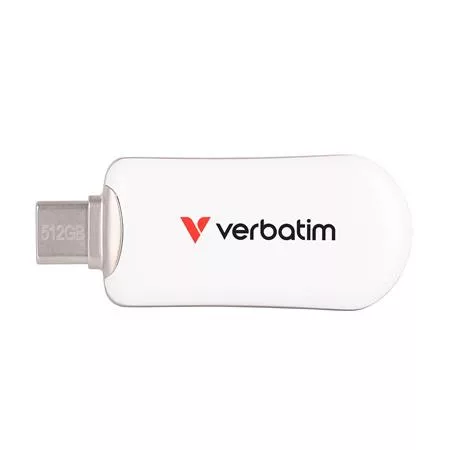 Pendrive, 512GB, USB-C 3.2 Gen1, VERBATIM "Plectra", fehér