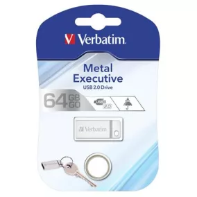   Pendrive, 64GB, USB 2.0,  VERBATIM "Executive Metal", ezüst