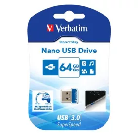   Pendrive, 64GB, USB 3.2, 80/25MB/s, VERBATIM "Nano"