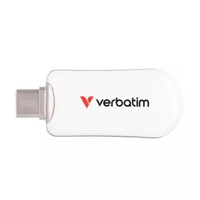   Pendrive, 64GB, USB-C 3.2 Gen1, VERBATIM "Plectra", fehér