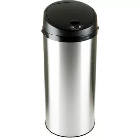   Szenzoros szemetes, rozsdamentes acél, kör alakú, 30 l, ezüst-fekete