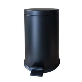 Pedálos szemetes, fém, 10 l, kivehető vödörrel, fekete