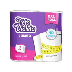   VIOLETA háztartási papírtörlő JUMBO XXL prémium, 3 rétegű, 2 tekercs