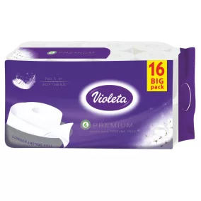   VIOLETA prémium toalettpapír, 3 rétegű, fehér, 16 tekercs